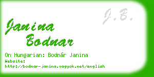 janina bodnar business card